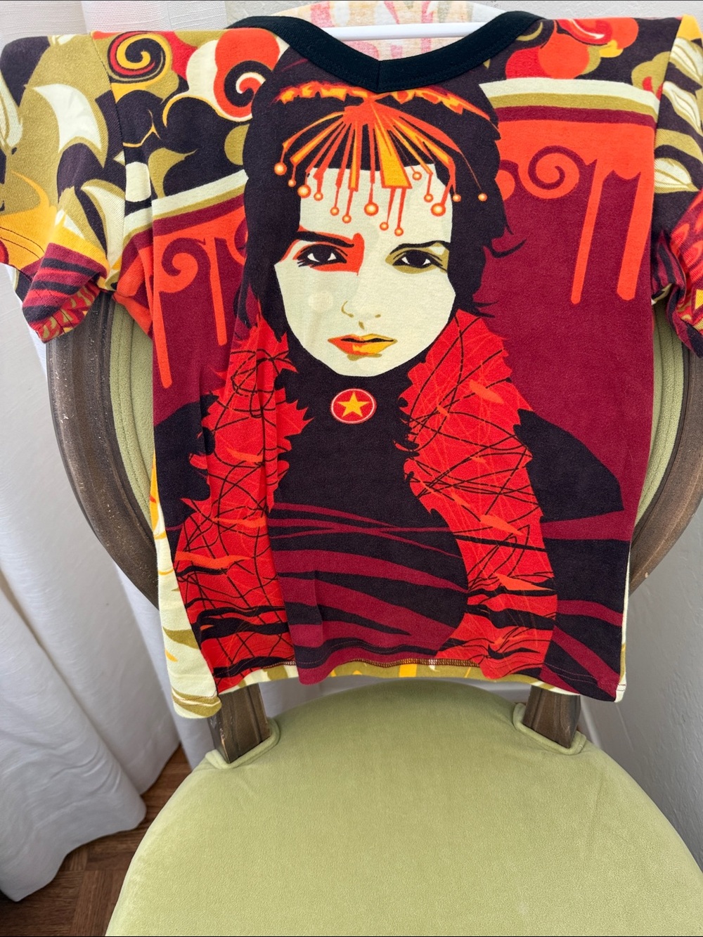 Graphic Pop Art Face Throw Pillow Cover in Red, Black and Yellow